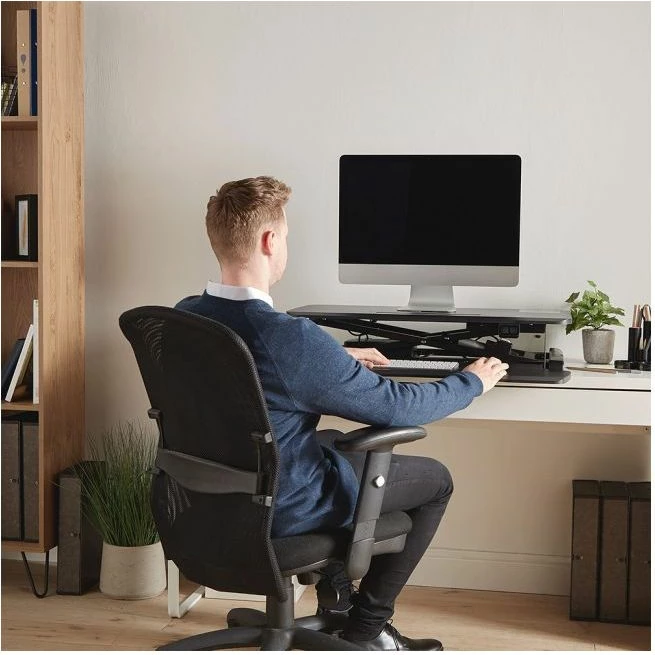 Platformë pune sit/stand elektrike VONHAUS 3000154 80×40cm, lartësi 16–48cm, deri 20kg, e zezë