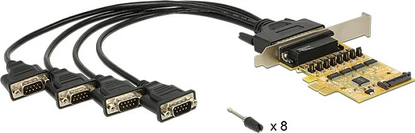 Kartë zgjerimi PCIe DeLOCK 89447, 4x Serial RS-232, PCIe 2.0