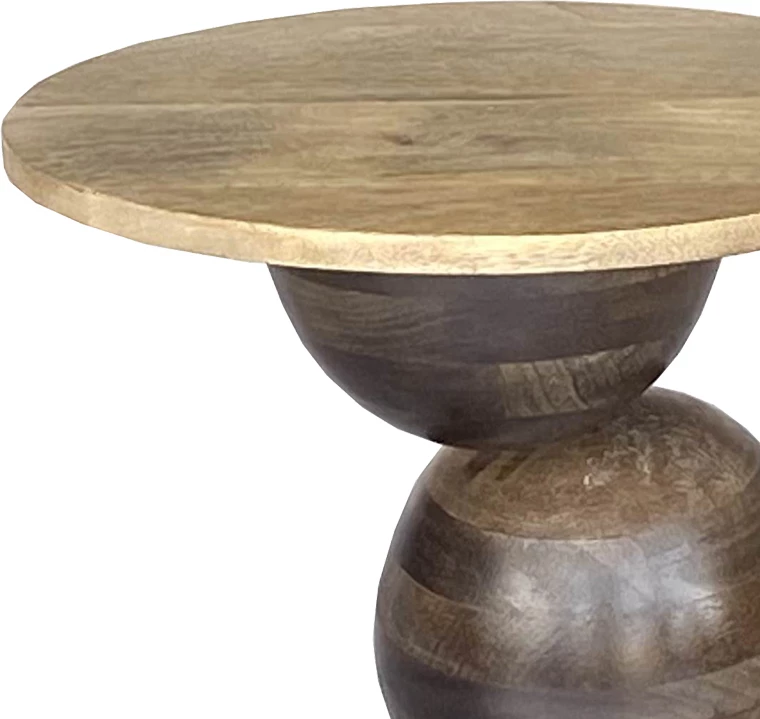 Tavolinë anësore Sedra Inart dru mango ngjyrë kafe D38x44cm