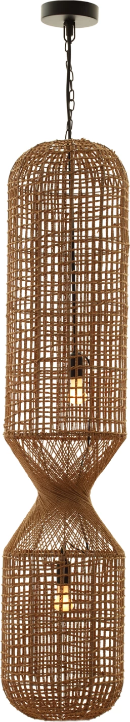 Llambë varëse tavani cilindrike, litar letre, ngjyrë bezhë rëre, FH4345, Φ30.5x132H cm