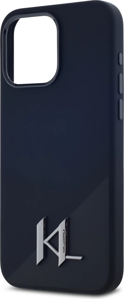 Mbështjellës Karl Lagerfeld Silicone Shadow Metal Initial MagSafe për iPhone 15 Pro Max, Zi