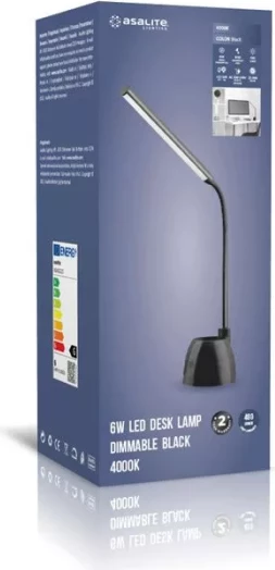 Llambë tavoline ASALITE ASAL0225 6W 4000K 480lm me dimmer, e zezë