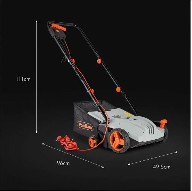 Skarifikator elektrik për bar VONHAUS 2500191 1300W 32cm qese 28L, gri/zezë me portokalli