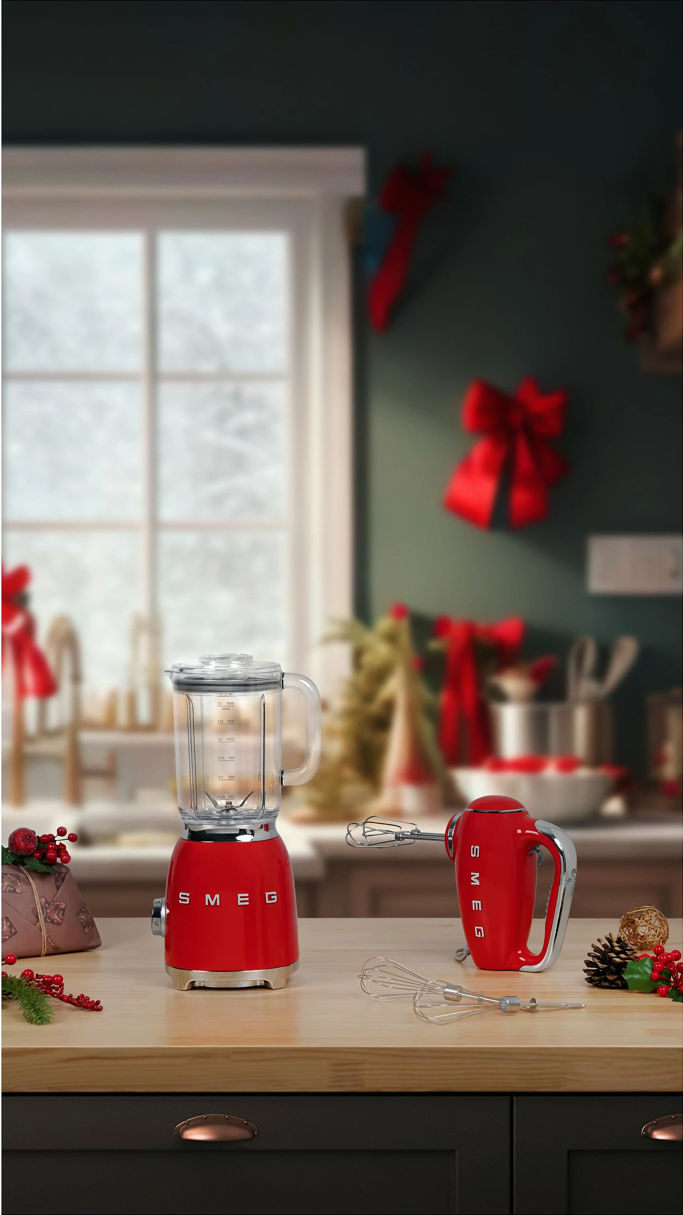 Blender Smeg BLF03RDEU, 1.5L, 800W, i kuq