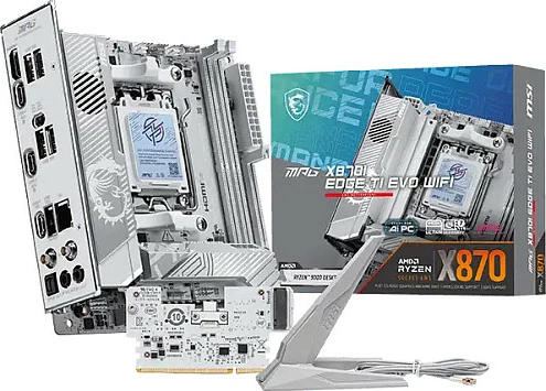 Pllakë amë MSI MPG X870I EDGE TI EVO WIFI, Socket AM5, Mini-ITX, PCIe 5.0, argjendtë/bardhë