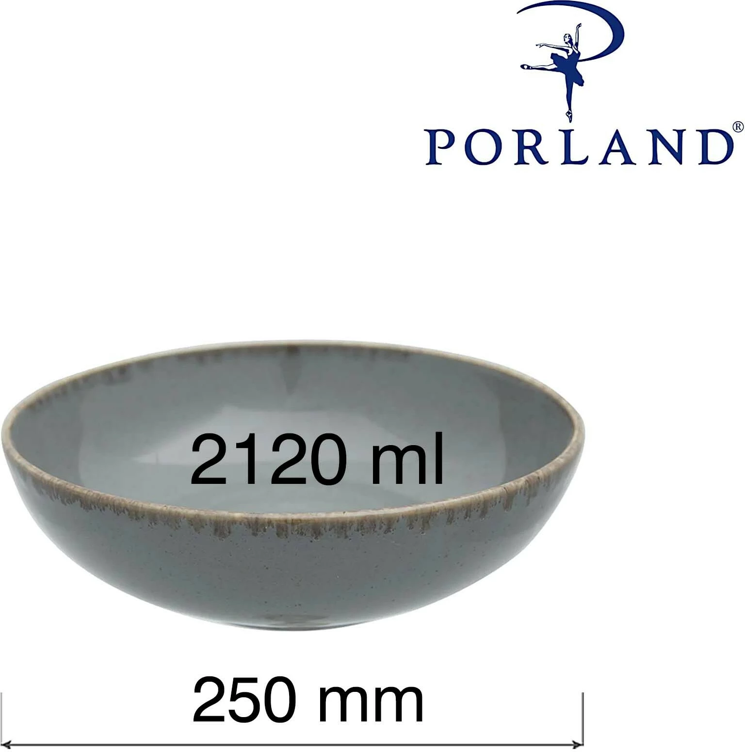 tas bufeti, Porland, Seasons Stone, 250 mm 2120 ml, porcelan, gri e errët