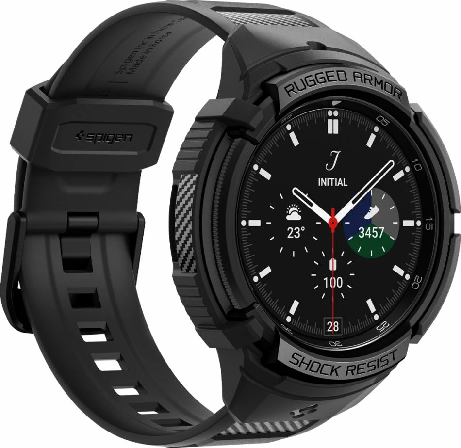 Mbështjellës Spigen Rugged Armor Pro me rrip për Samsung Galaxy Watch 6 Classic 47mm, Zi