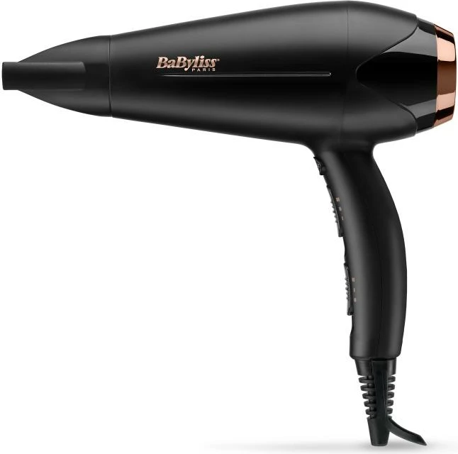 Tharëse flokësh, BaByliss D570DE, 2200W, turmalinë-keramikë, teknologji jonike, me difuzer dhe grykë koncentratore, e zezë