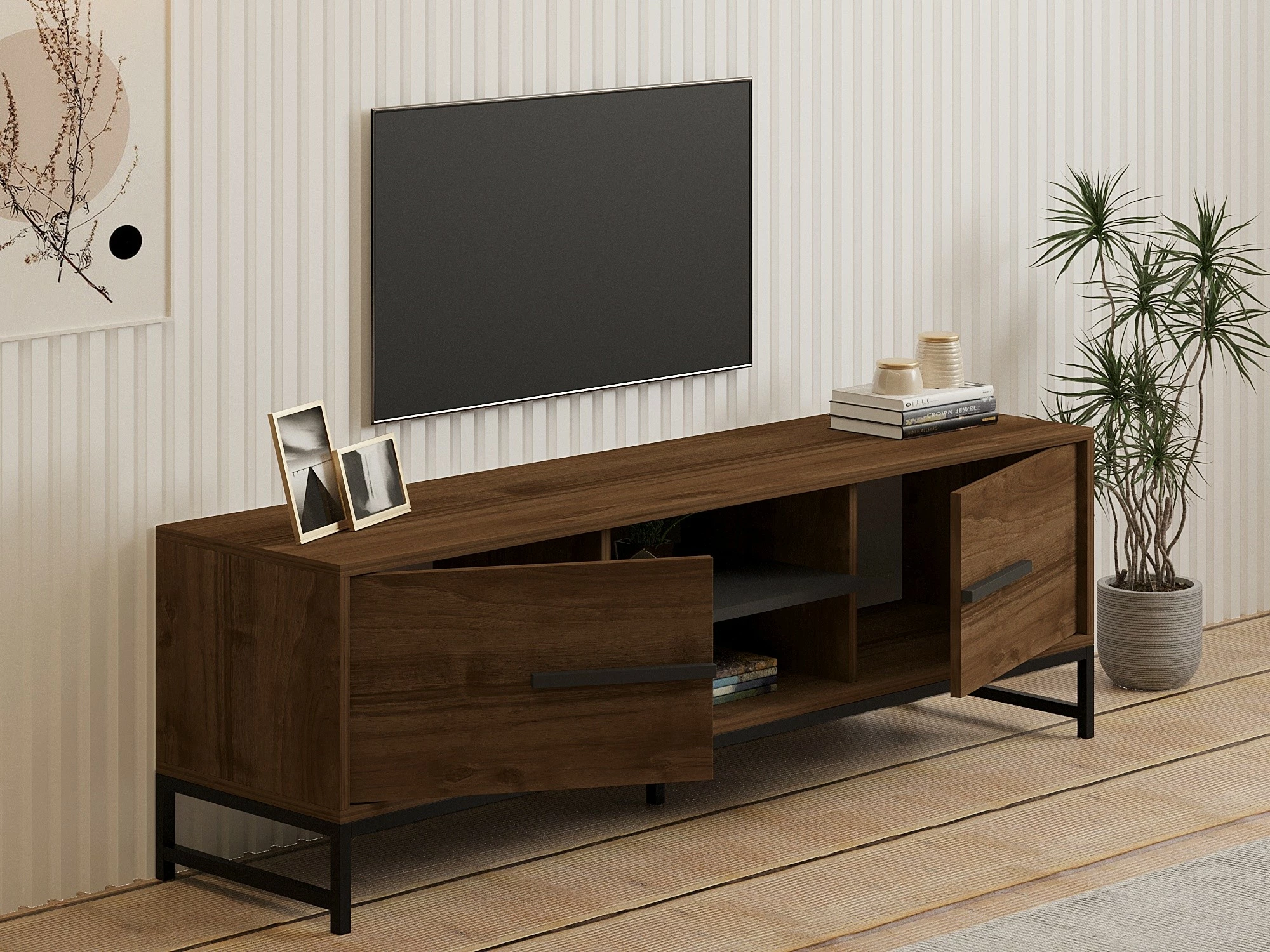 Komodë TV Hanah Home, Mono, ngjyrë arre