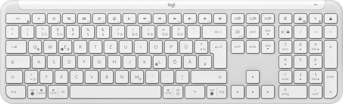Tastierë Logitech Signature Slim K950 920-012452, full-size me numpad, layout gjerman (GER), e bardhë