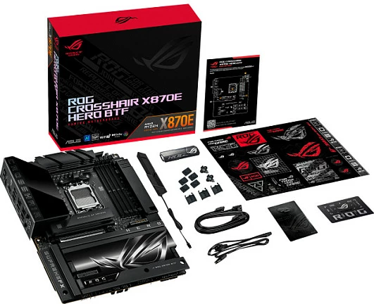 Pllakë amë ASUS ROG Crosshair X870E HERO BTF, Socket AM5, AMD X870E, DDR5 deri 256GB, Wi‑Fi, Bluetooth 5.4, e zezë