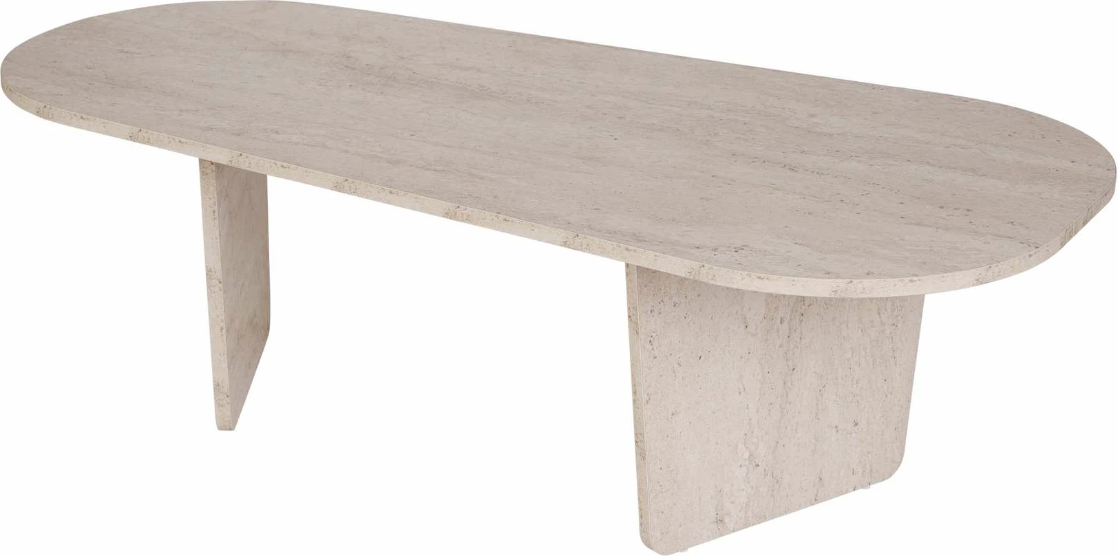 Tavolinë kafeje Nordure, ovale, ngjyrë travertine
