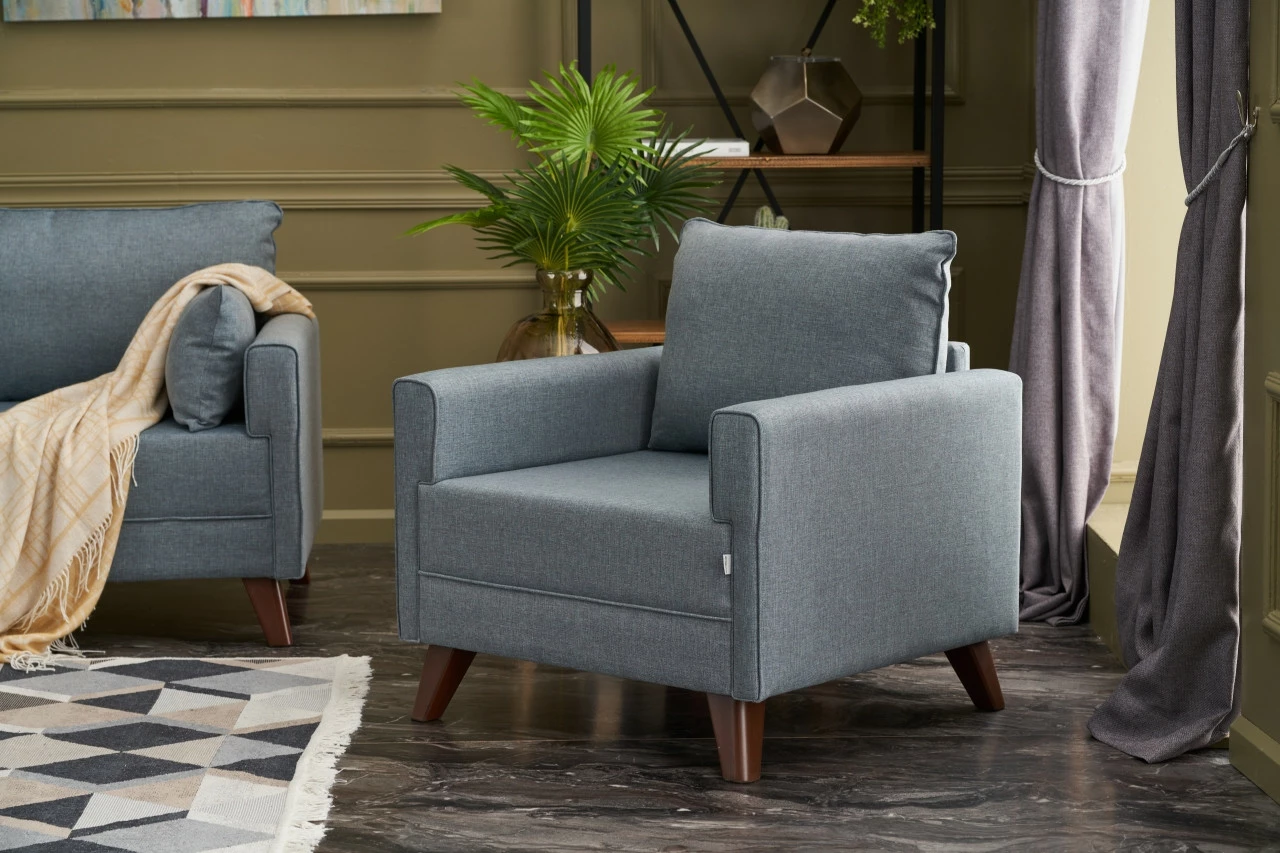 Karrige një vendëshe Atelier del Sofa, Bella Soft, ngjyrë kaltër