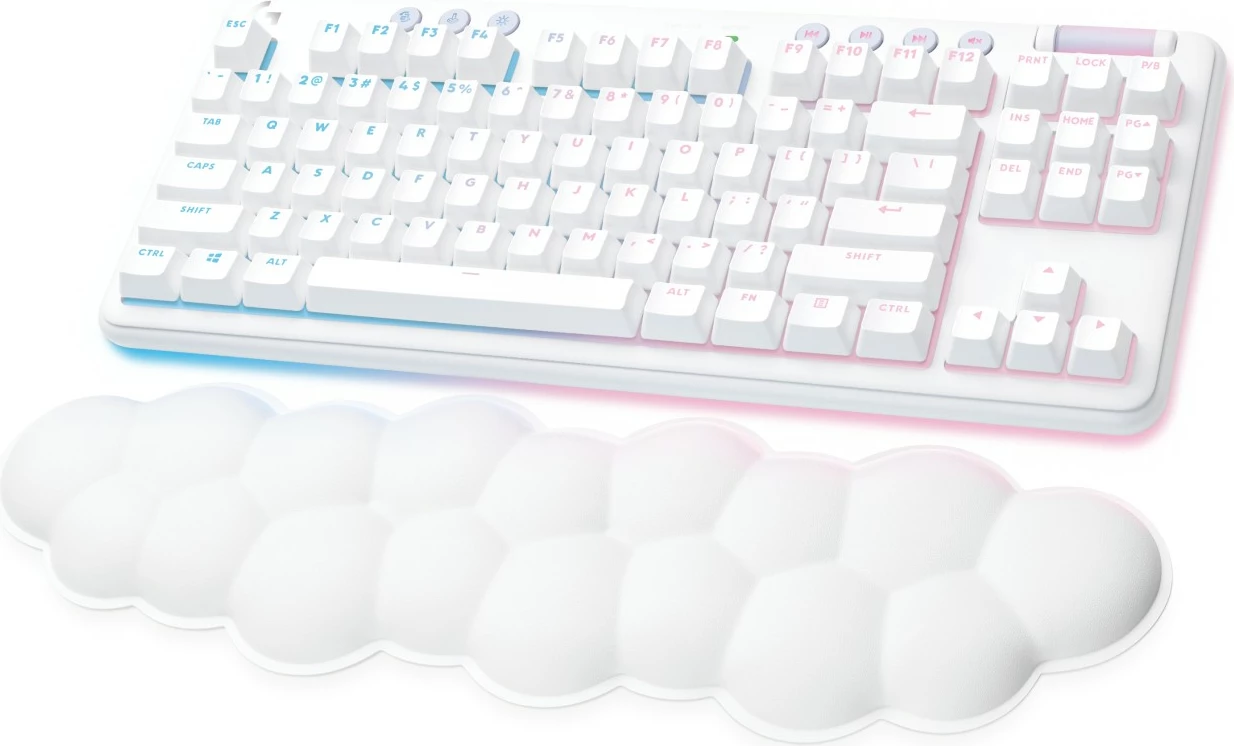 Tastierë gaming Logitech G715, pa kabllo, RGB, off white