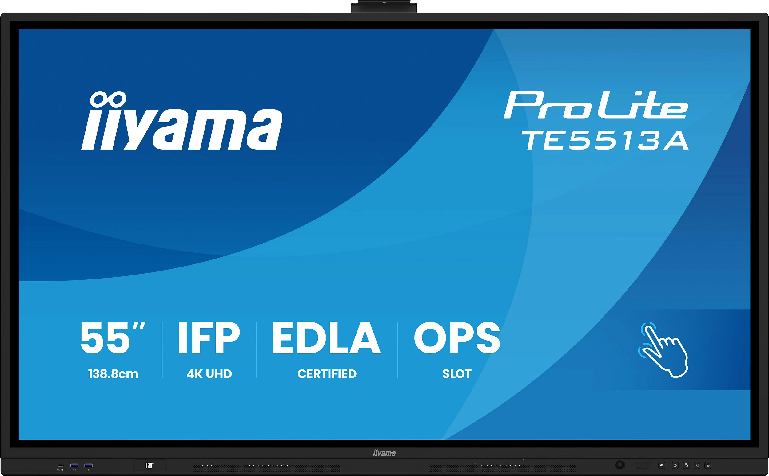 Ekran interaktiv iiyama ProLite TE5513A-B2AG, 55", 4K UHD, anti-glare, i zi