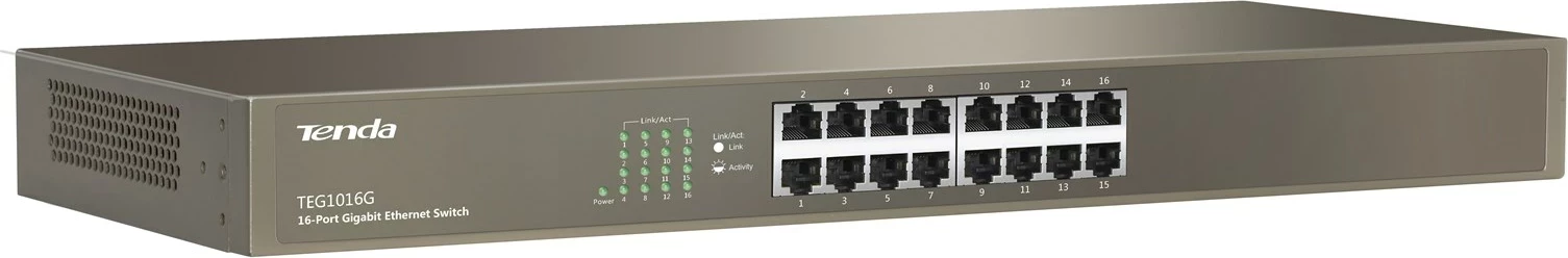 Switch Tenda TEG1016G, 16 porta, Gigabit Ethernet, 1U, Blu