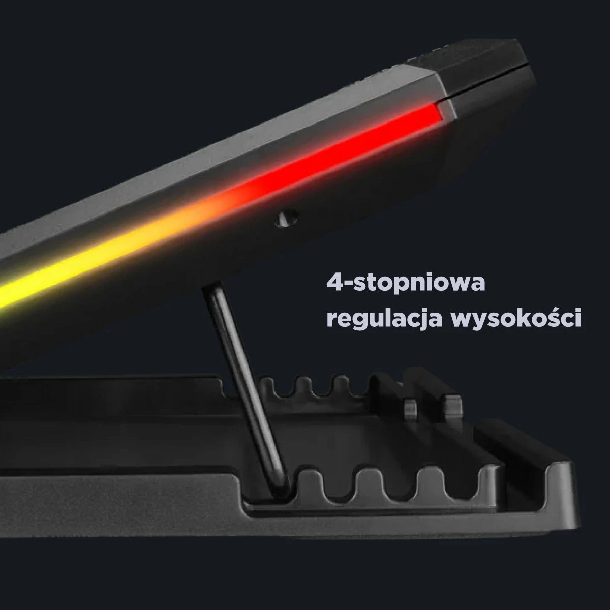 Mbajtës ftohës për laptop Rampage AD-RC12 GameZone, 2x120mm, RGB, 2x USB 2.0, 15-17\", i zi, me kabllo USB