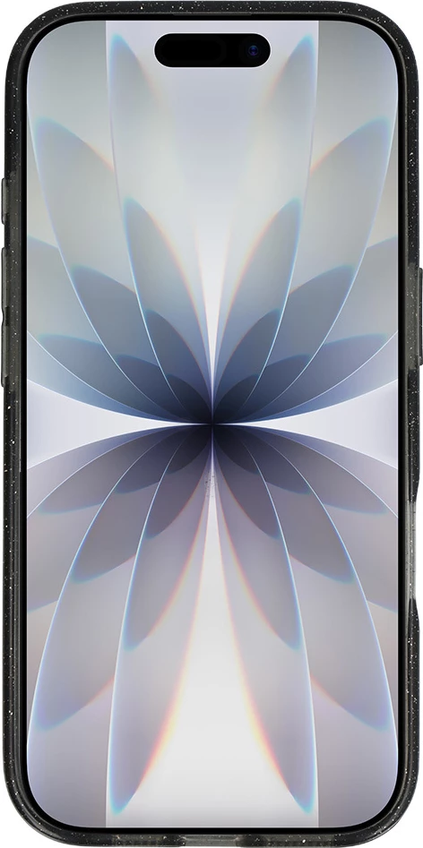 Mbështjellës MagSafe silikoni me glitter ONASI 23899 për iPhone 17, i zi transparent me glitter