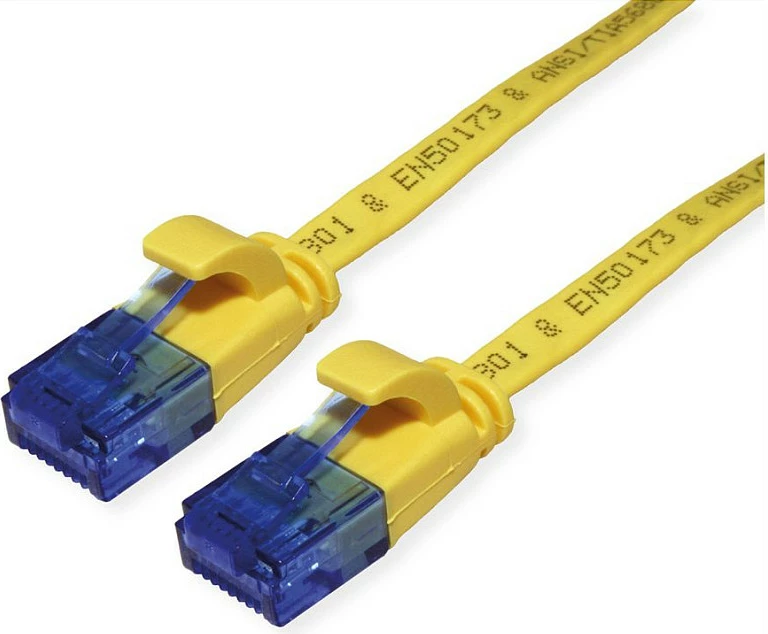 Kabllo rrjeti VALUE Cat6A UTP e sheshtë 2 m, RJ45-RJ45, e verdhë