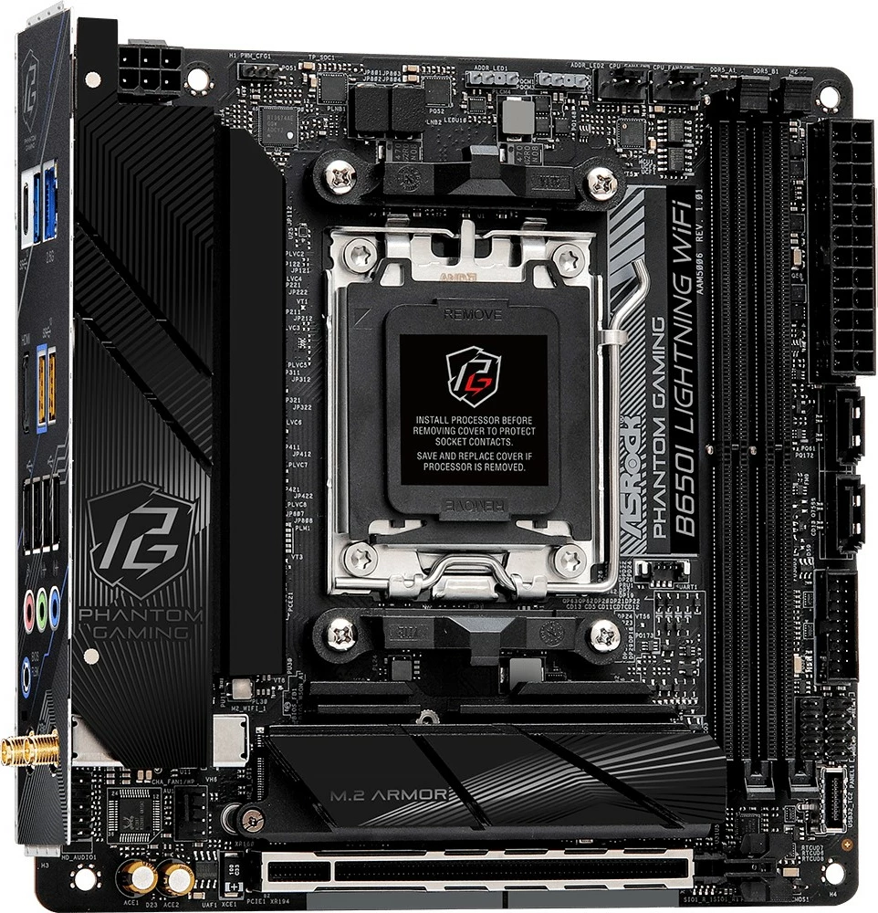 Pllakë amë ASRock B650I Lightning WiFi, Socket AM5, DDR5, Mini-ITX, e zezë
