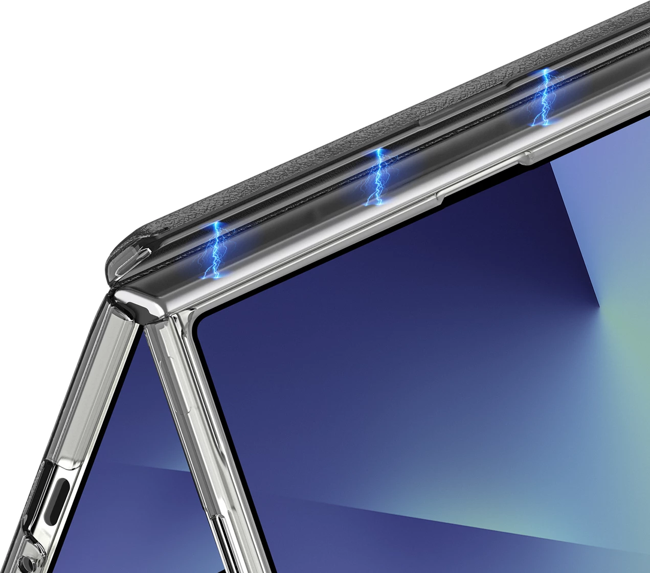 Mbështjellës Dux Ducis Stex për Samsung Galaxy Z Fold 7, me stand 360°, me xham të temperuar, i zi