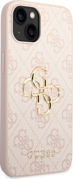 Mbështjellës Guess 4G Big Metal Logo për iPhone 15, Rozë