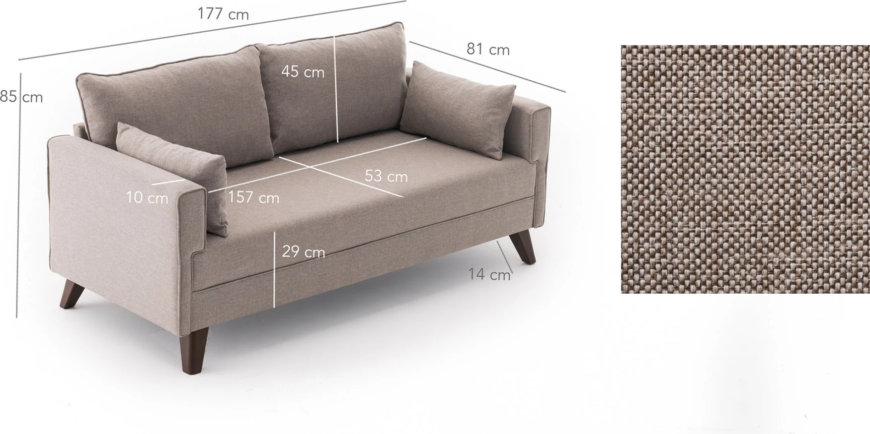Divan dy ulëshe Atelier del Sofa, Bella, krem