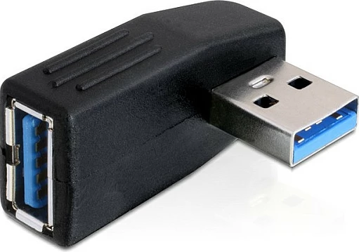 Adapter USB 3.0 DeLOCK 65341, 90°, USB-A Mashkull në USB-A Femër, 5 Gbit/s, i zi
