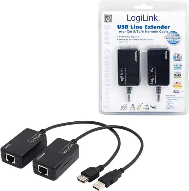 Zgjatës LogiLink USB - LAN, deri në 60m