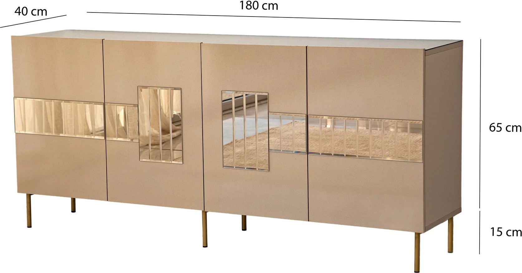 Konsol Skye Decor, Paris, bronz dhe ar
