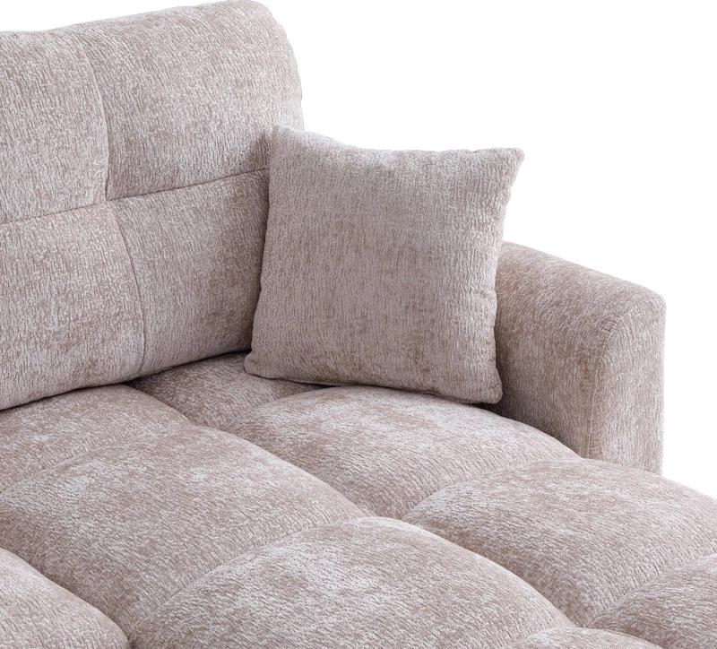 Këndare Comfie me hapësirë magazinimi, pëlhurë bezhë, 267x159x97cm