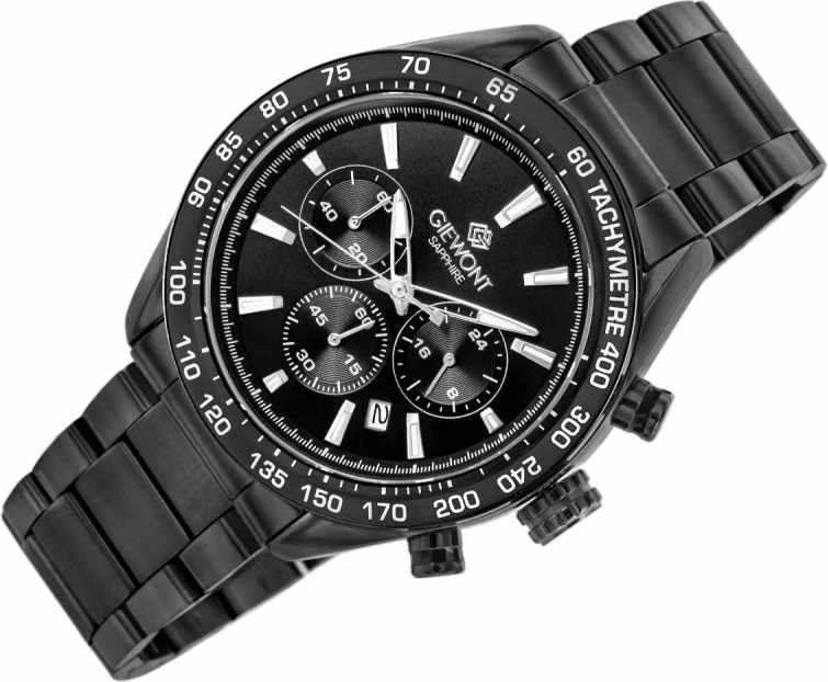 Orë dore meshkuj Giewont GW9580-B2, e zezë