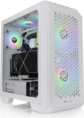 Kasë Thermaltake View 300 MX ARGB Snow White, Midi Tower, xham i temperuar, RGB, e bardhë