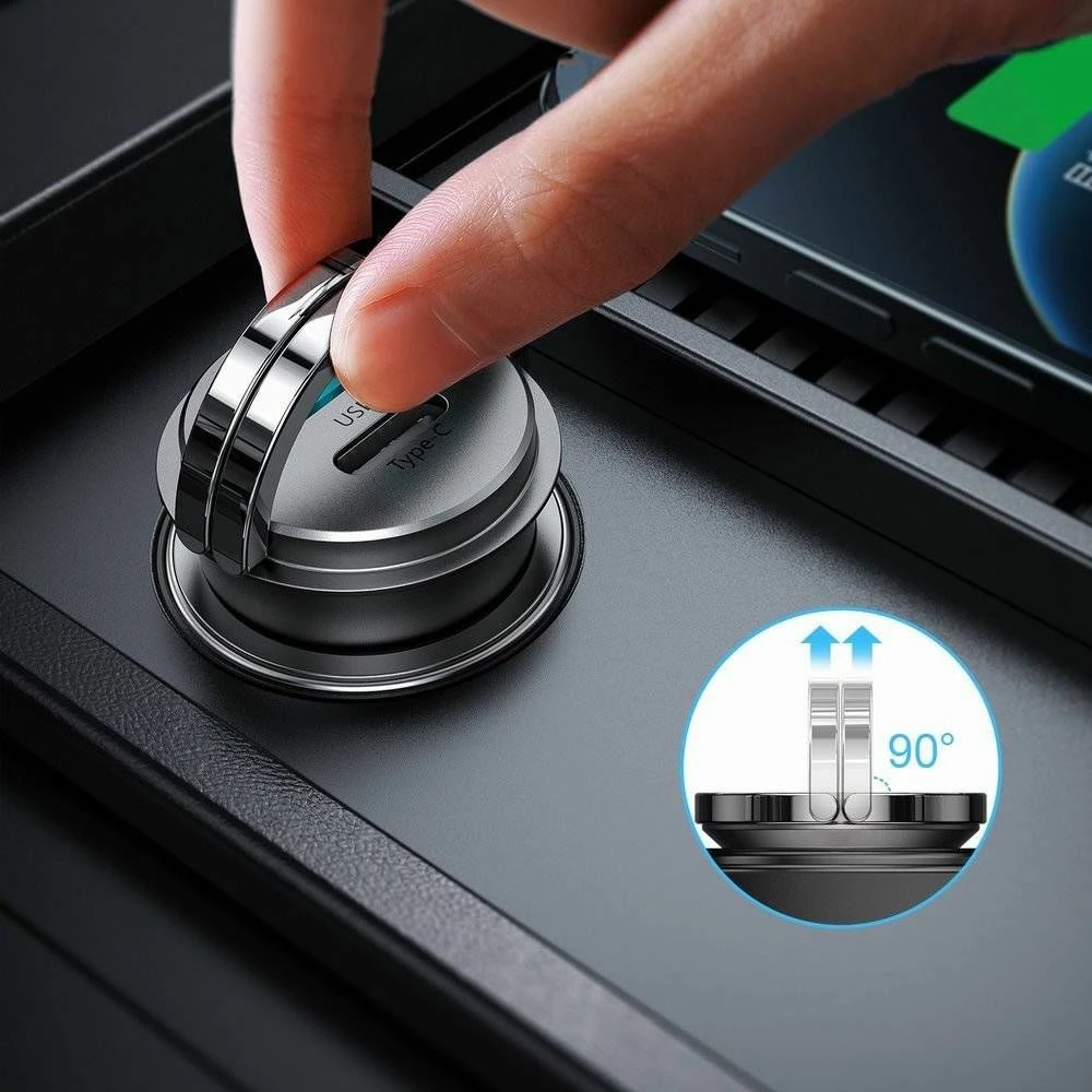 Karikues veture Joyroom C-A35 45W 5A, 1x USB-A + 1x USB-C, gri