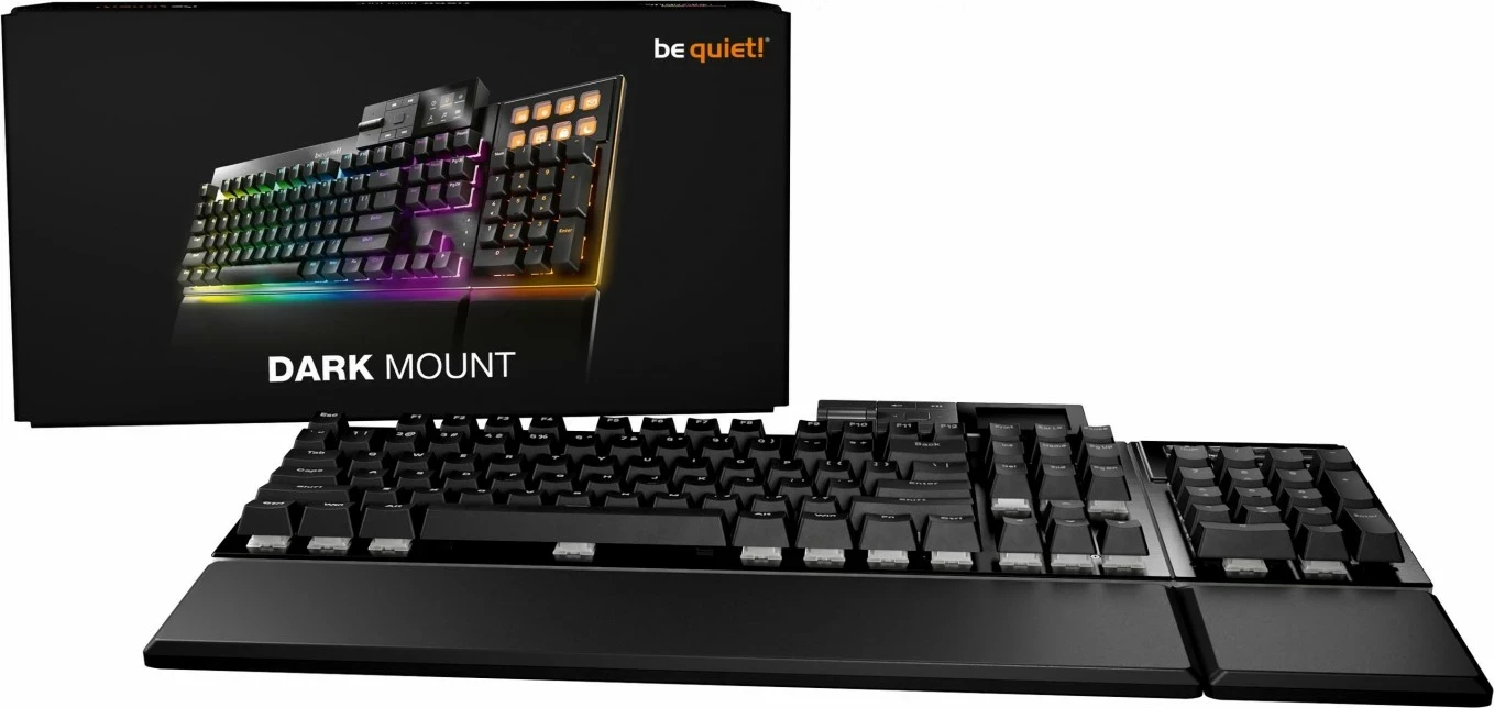 Tastierë mekanike be quiet! Dark Mount Silent Linear, RGB, full-size, me wrist rest, e zezë