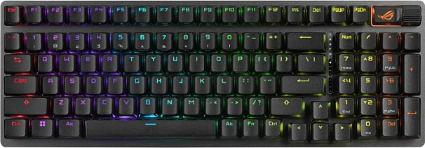 Tastierë gaming ASUS ROG Strix Scope II 96 Wireless, mekanike ROG NX Snow, AZERTY FR, RGB, me numpad, e zezë