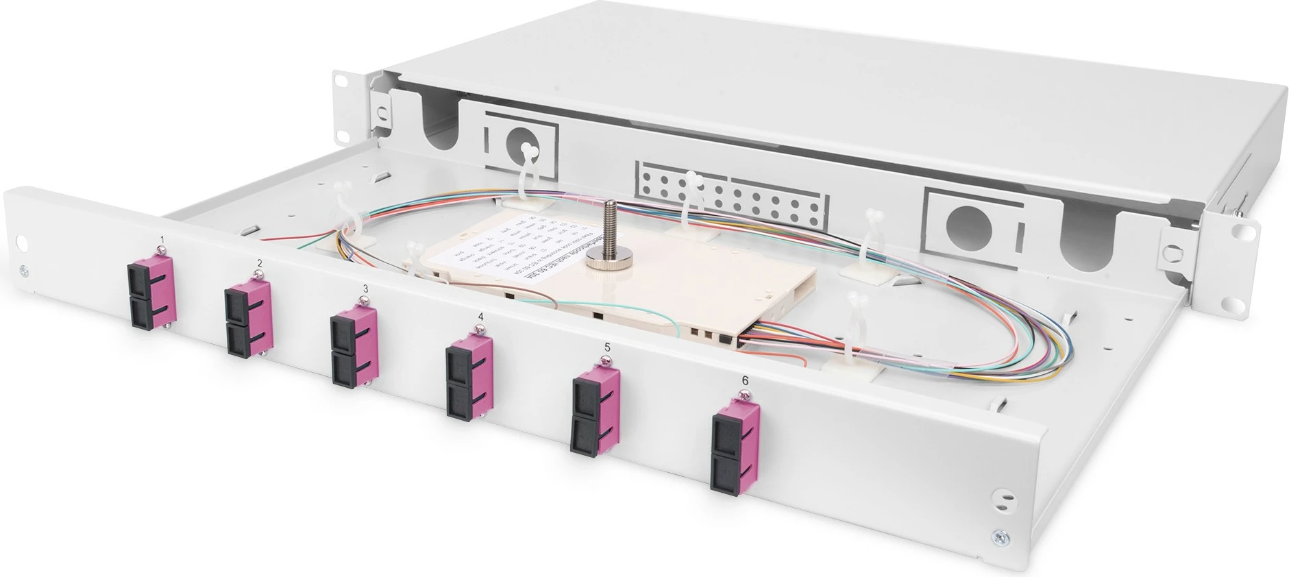 Kuti splice fiber optik Digitus, 1U, 6x SC DX, OM4, çelik, hiri
