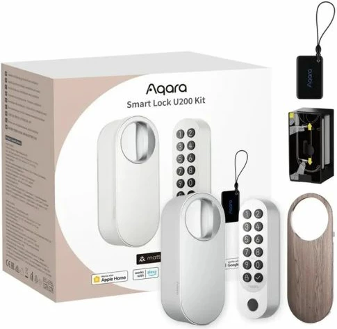 Bravë inteligjente AQARA Smart Lock U200 (EL-D02D-W), Thread/Bluetooth/NFC, IPX5, e bardhë, kit