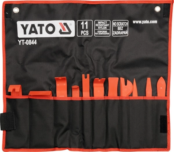 Set nxjerrës tapicerie Yato YT-0844, 11 copë, najlon i fortësuar, portokalli