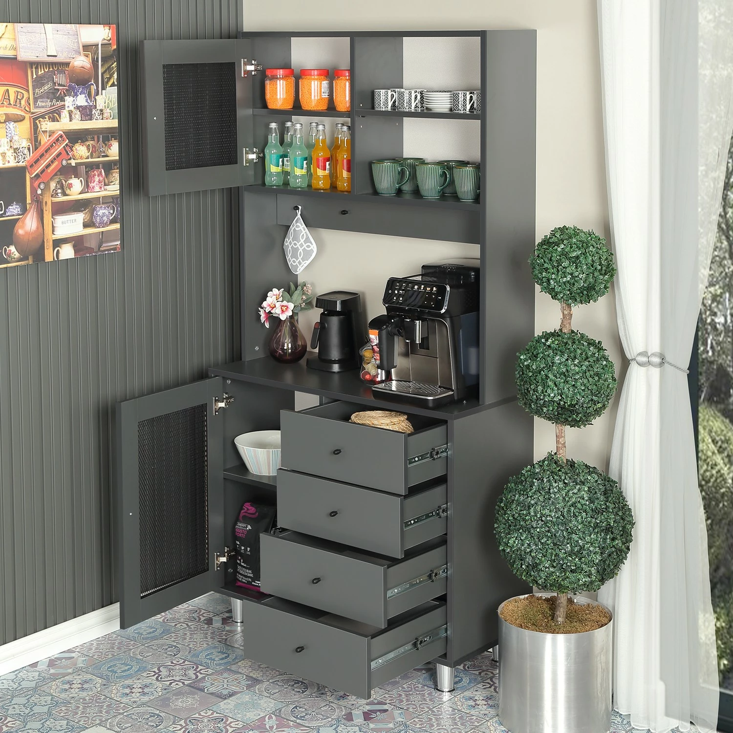 Dollap shumëpërdorimësh Hanah Home, Grano 96, antracit