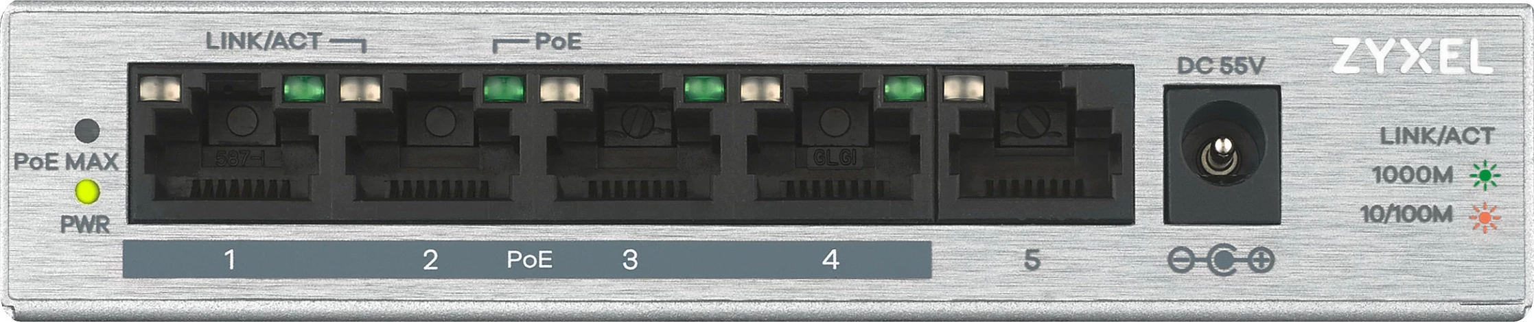 Switch Zyxel GS1005HP, Unmanaged, Gigabit Ethernet, PoE, Argjendtë
