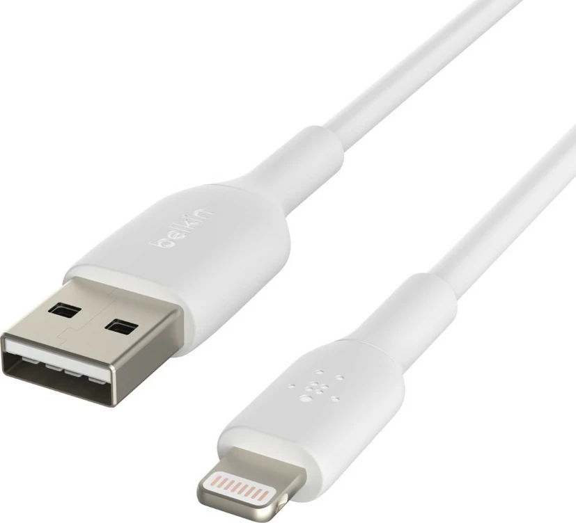 Kabllo Belkin CAA001BT1MWH, 1 m, Lightning, USB A, Bardhë