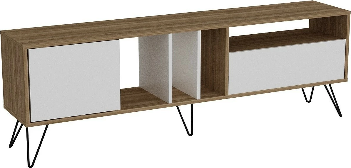 Komodë TV Hanah Home, Mistico (180), ngjyrë arre, e bardhë