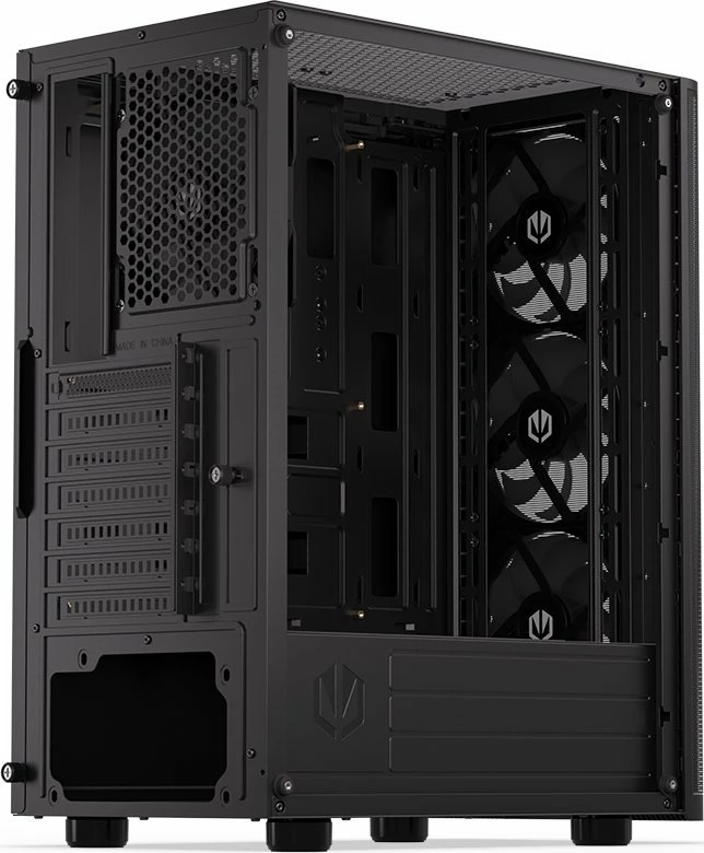 Kasë Endorfy Ventum 200 ARGB EY2A014 Midi Tower ATX me xham të kalitur, 4x120mm PWM ARGB fans, pa PSU, e zezë