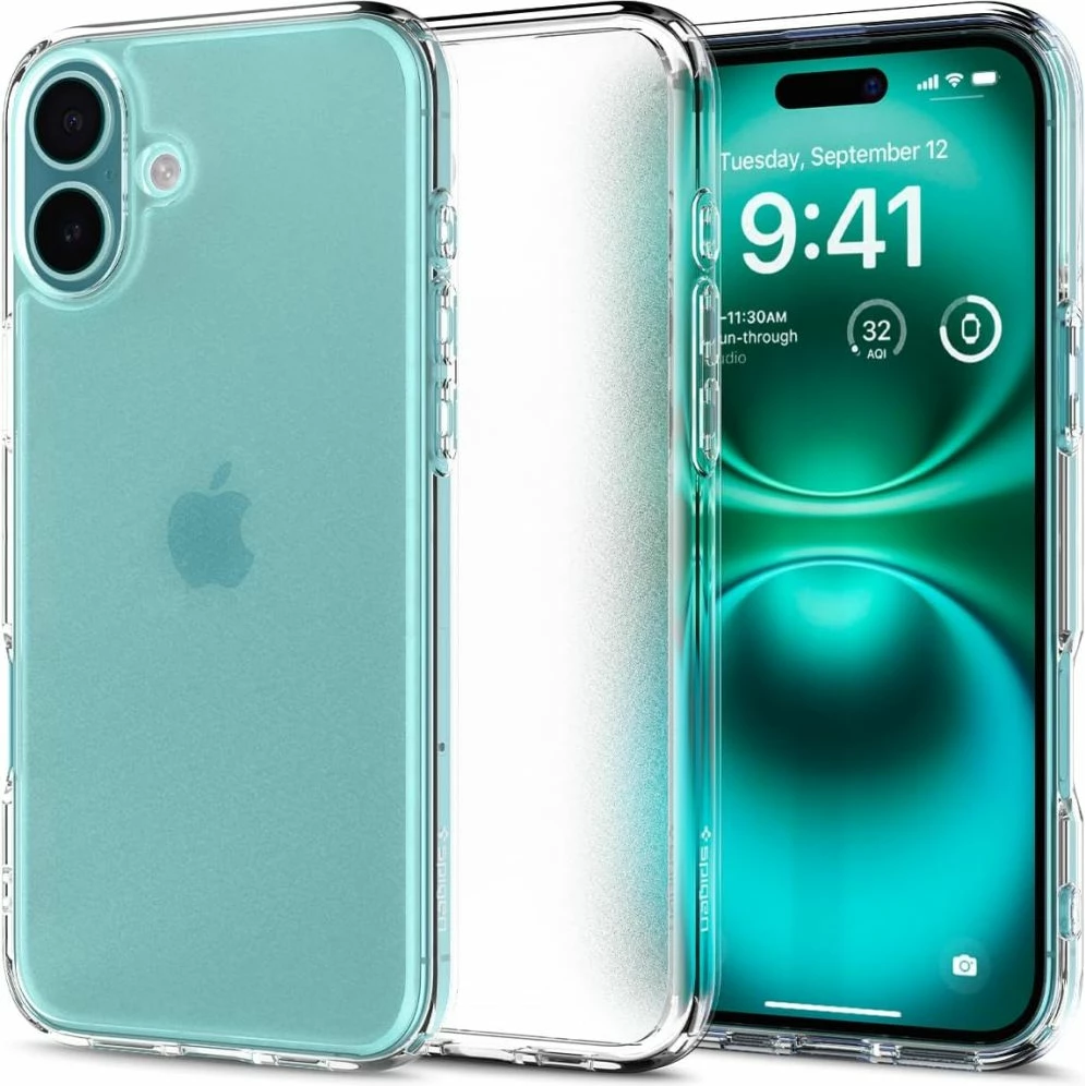 Mbështjellës, Spigen, Ultra Hybrid për iPhone 16, TPU+PC, MIL-STD 810G, transparent, set 1