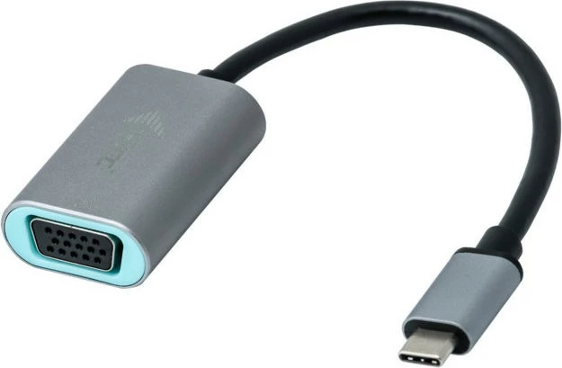 Adapter USB-C në VGA I-Tec, metalik, 0.15m, gri