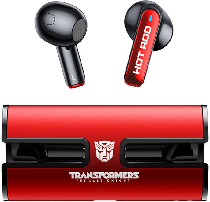 Kufje TWS Transformers TF-T02, Bluetooth 5.3, me mikrofon, të kuqe