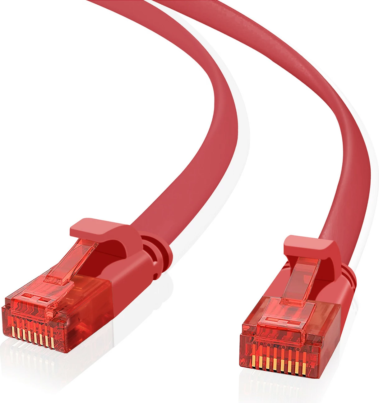 Kabllo rrjeti Helos 262983, Cat6, 10 m, RJ-45, e sheshtë, e kuqe