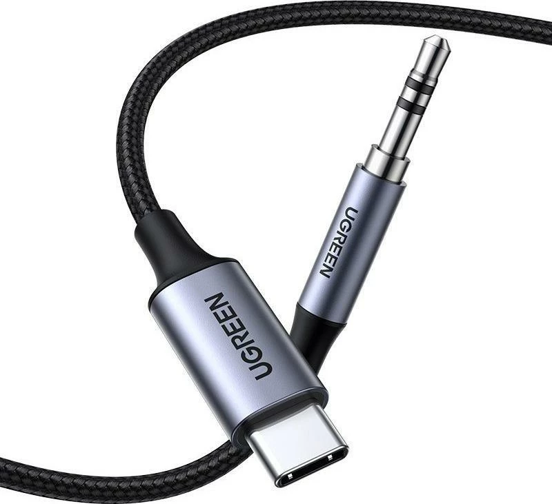 Kabllo audio USB-C në 3.5mm mini jack Ugreen CM450 (UGR1190BLK) 1m, e zezë, 1 copë