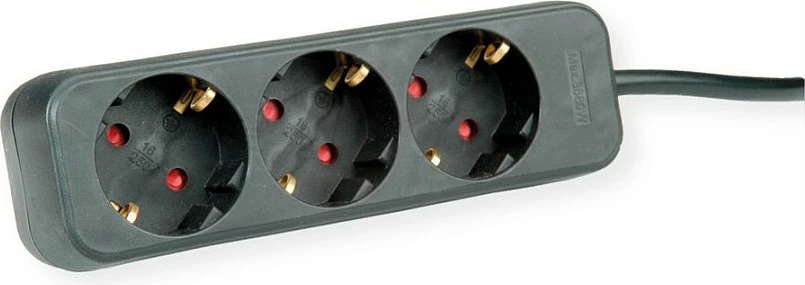 Zgjatues rryme ROLINE, 3 prizë, 3 m, 3600 W, i zi